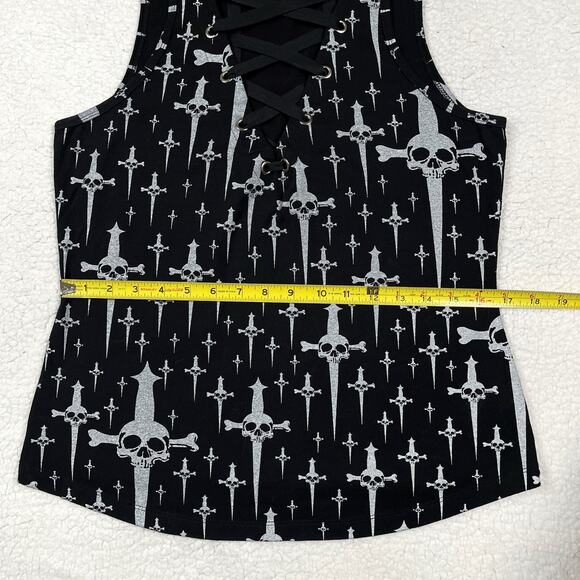 Lip Service Trash & Dagger "Trashy" Skull Daggers Black Tank Top XL Goth Y2K - Picture 13 of 16